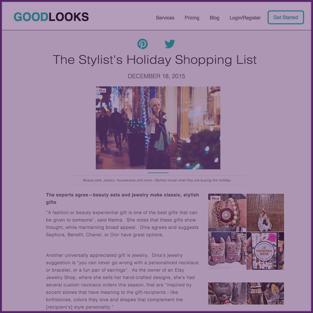 The Stylist’s Holiday Shopping List Goodlooks.me Feature Article