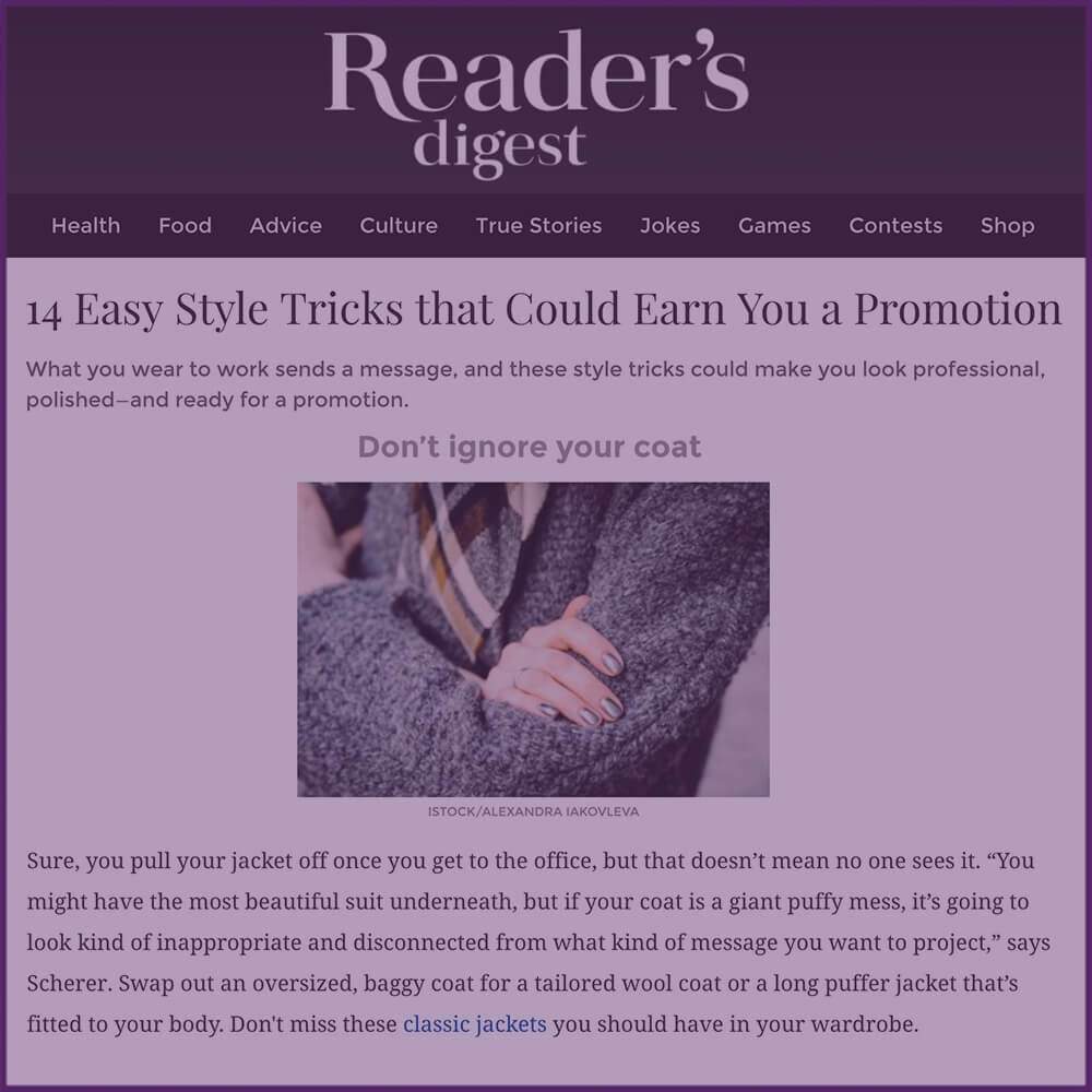 Readers Digest 14 Easy Style Tricks that Could Earn You a Promotion Article February 1 2017