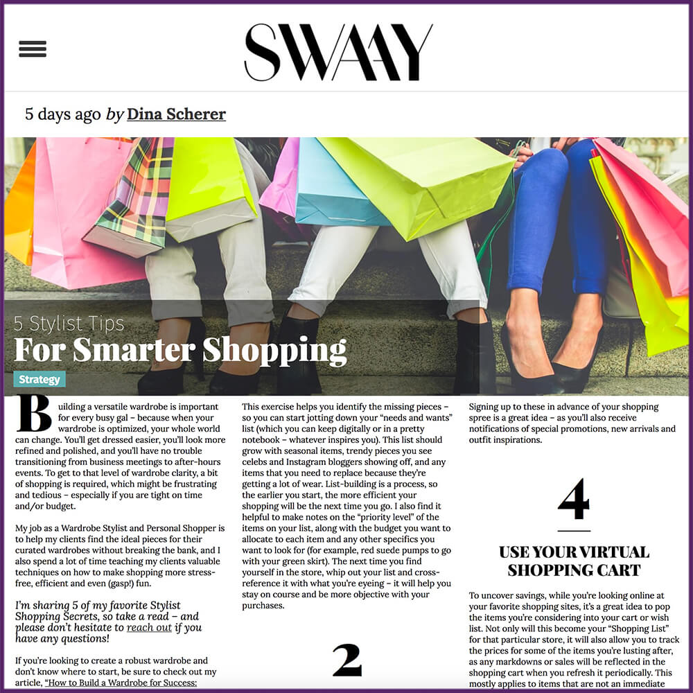 SwaayMedia Article 5 Stylist Tips For Smarter Shopping March 1 2017