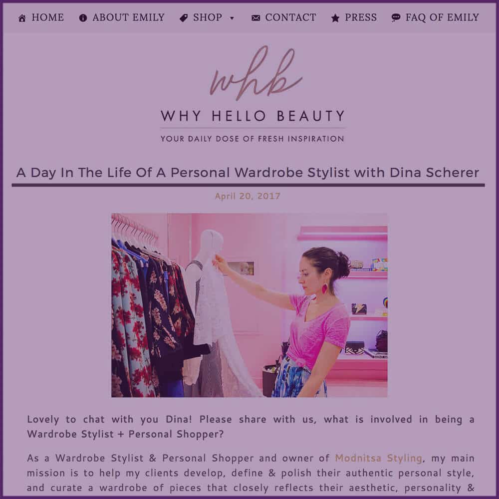 Why Hello Beauty Blog A Day In The Life of an NYC Wardrobe Stylist Feature Article April 20 2017