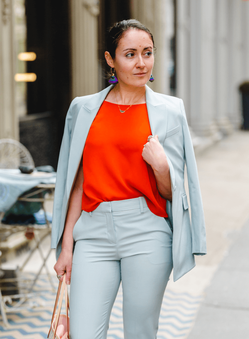 Theory Pant Suit for Spring by Modnitsa Styling
