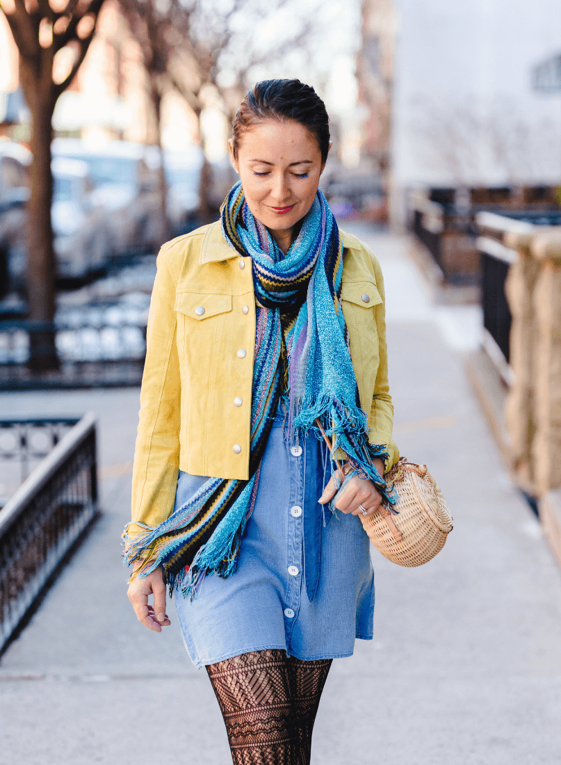 Yellow Suede Jacket Missoni Look by Modnitsa Styling