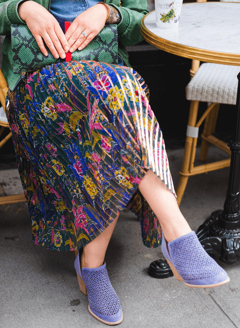 Anthro Pleated Skirt Denim Top Alice & Olivia Jacket by Modnitsa Styling