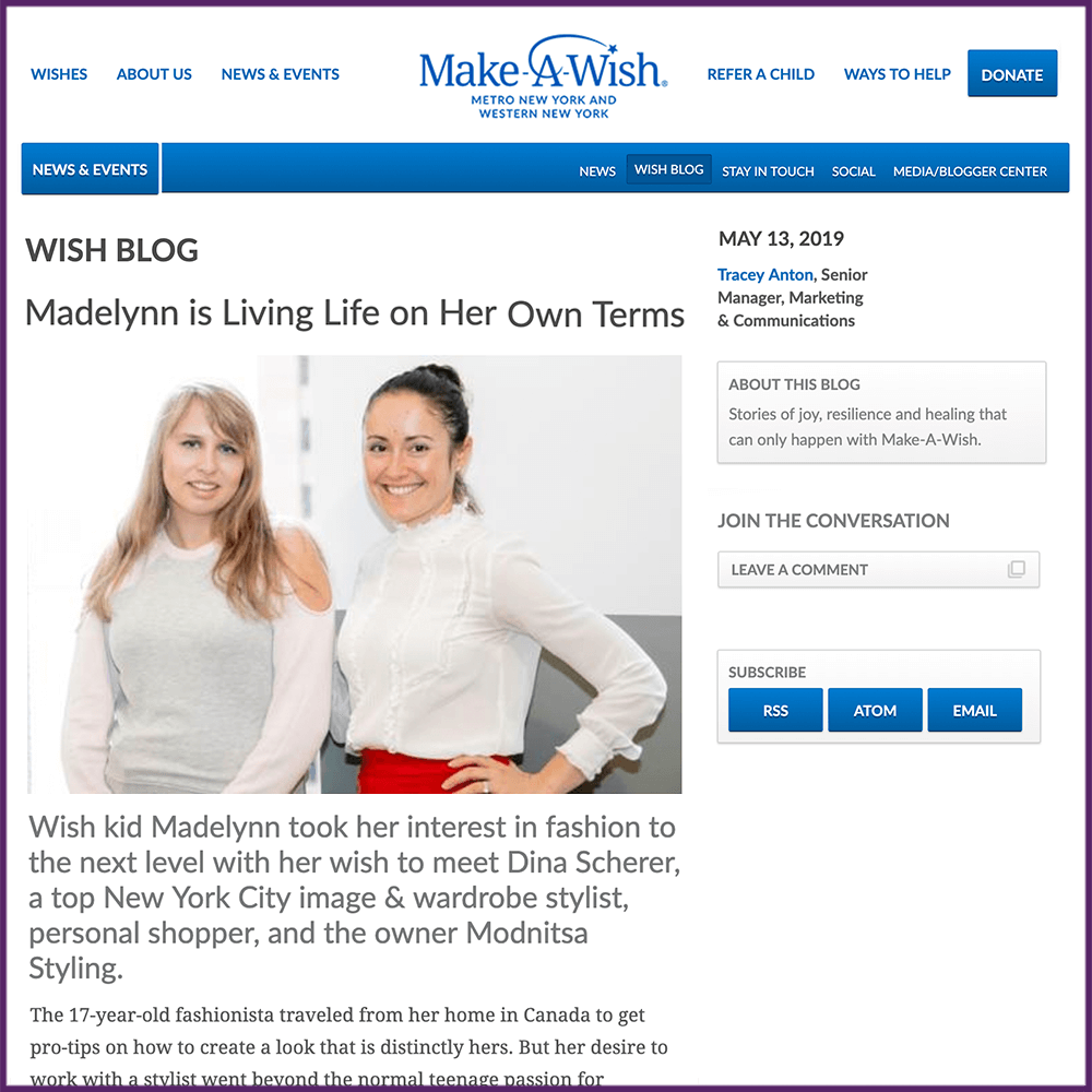 Make a Wish Foundation Blog Feature Madelynn May 13 2019