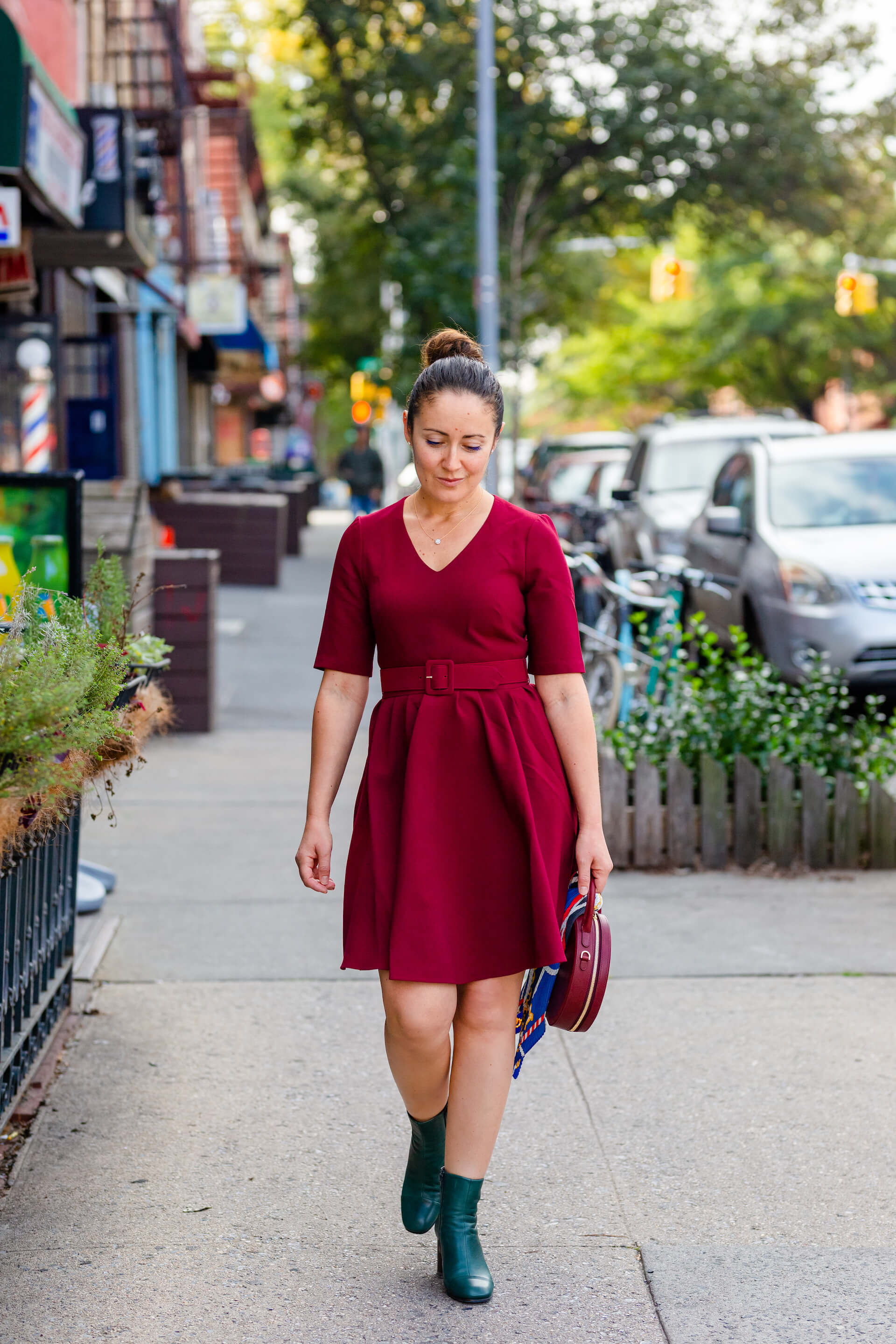 GMG Fall Dress Mansur Gavriel Bag Coclico Booties Fall Look