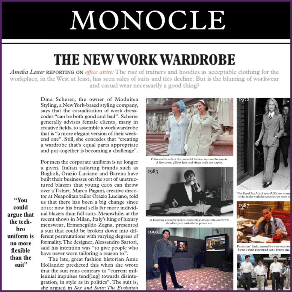Monocle Entrepreneur Magazine Feature The New York Wardrobe September 26 2019
