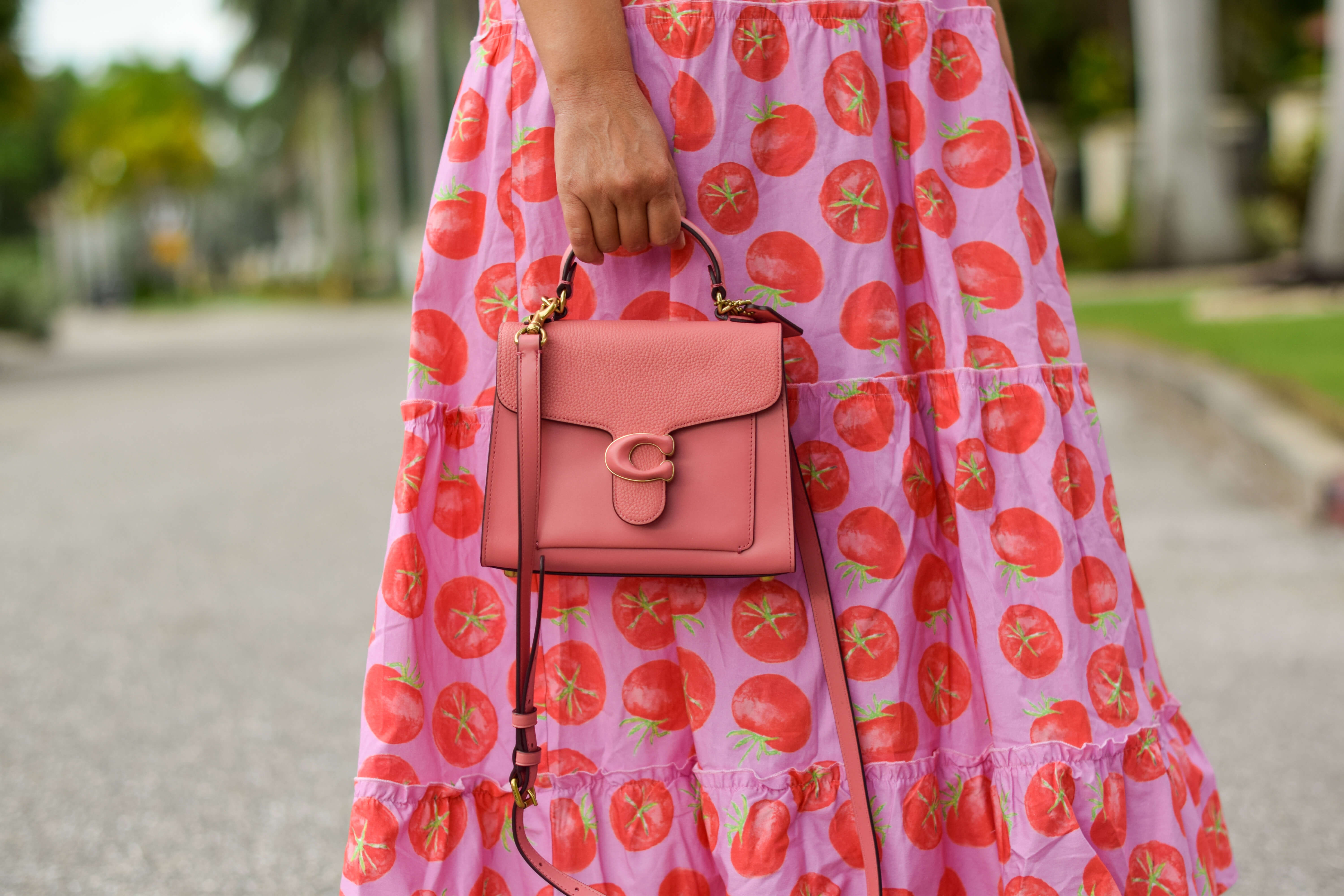Show Me Your Mumu Spicy Tomatoes Dress Coach Bag Coclico Sandals Outfit by Modnitsa Styling