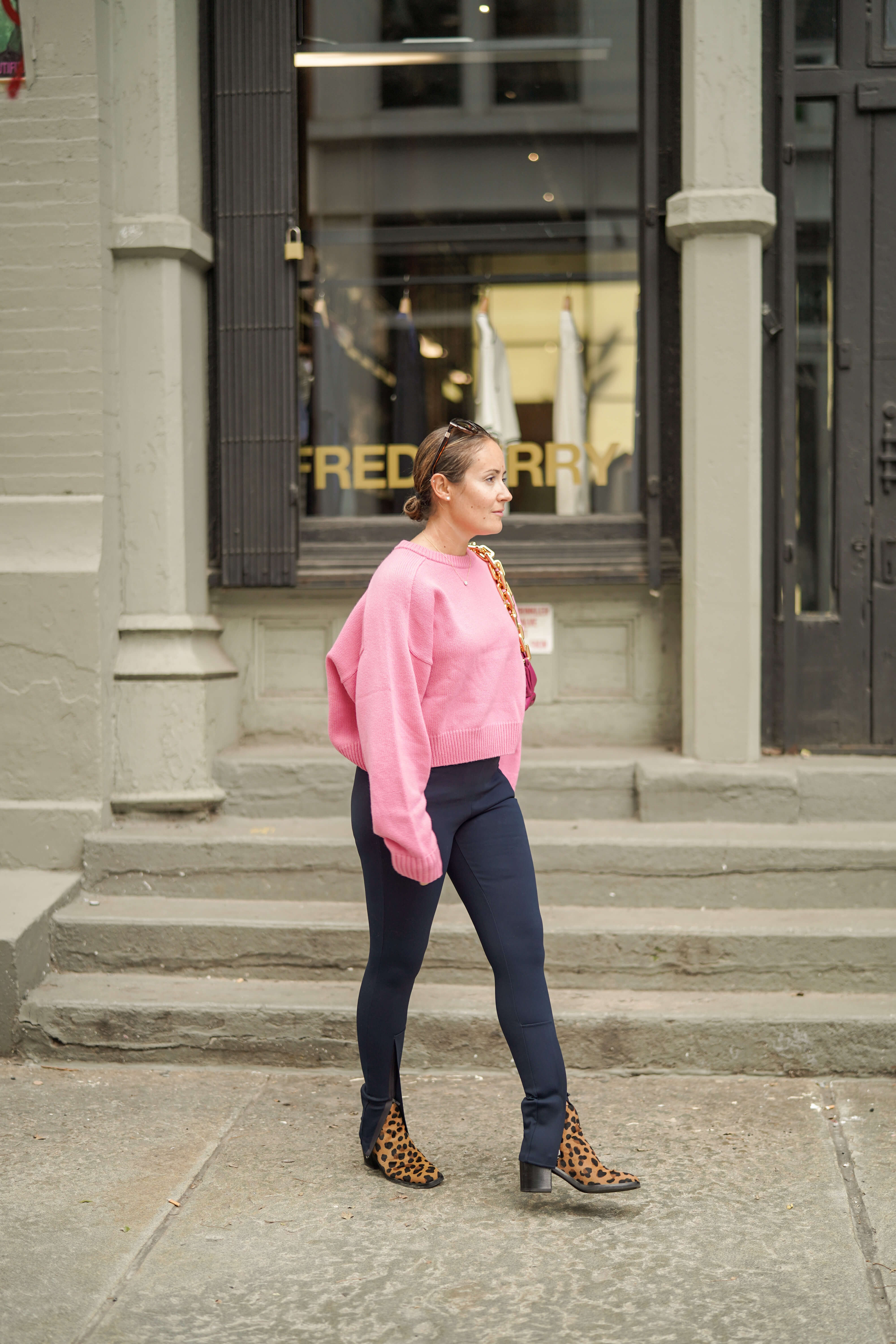Loulou Studios Sweater Wardrobe NYC Pants Phillip Lim Booties Bottega Veneta Bag Outfit by Modnitsa Styling
