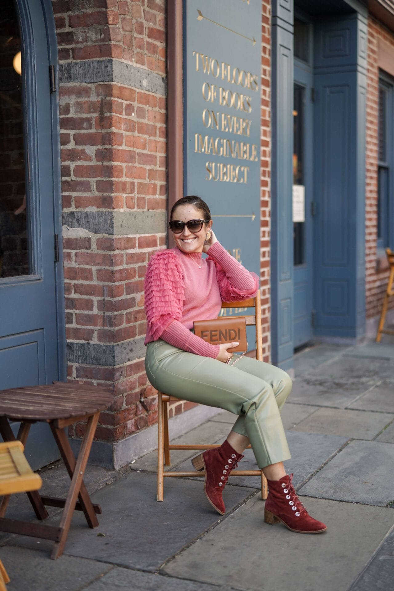 Aritzia Pants Sea Sweater Fendi Bag Freda Salvador Booties Outfit by Modnitsa Styling